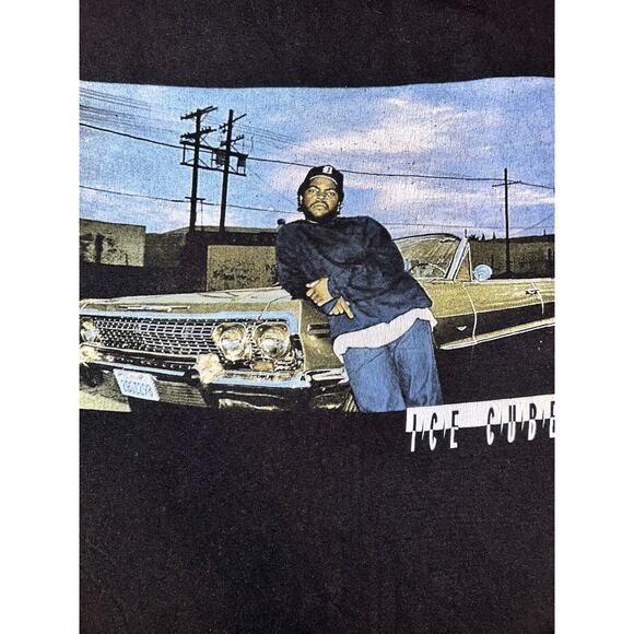 Ice Cube T-Shirt Mens Size L Black‎ Ice Cube Graphic Crew Short Sleeve Shirt - Picture 4 of 4